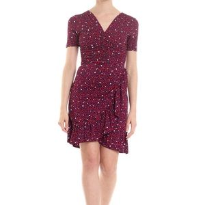 Michael Kors Heart print Ruched Matte Jersery Dress